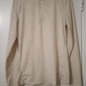 bcg men's top sizeM cream zipper pullon long sleeves casual workout wear